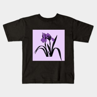 Purple Iris Flower Kids T-Shirt